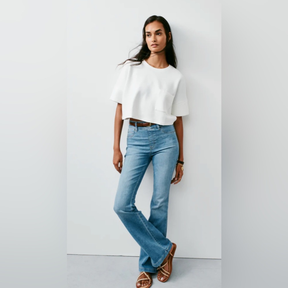 EUC Spanx light blue jeans large